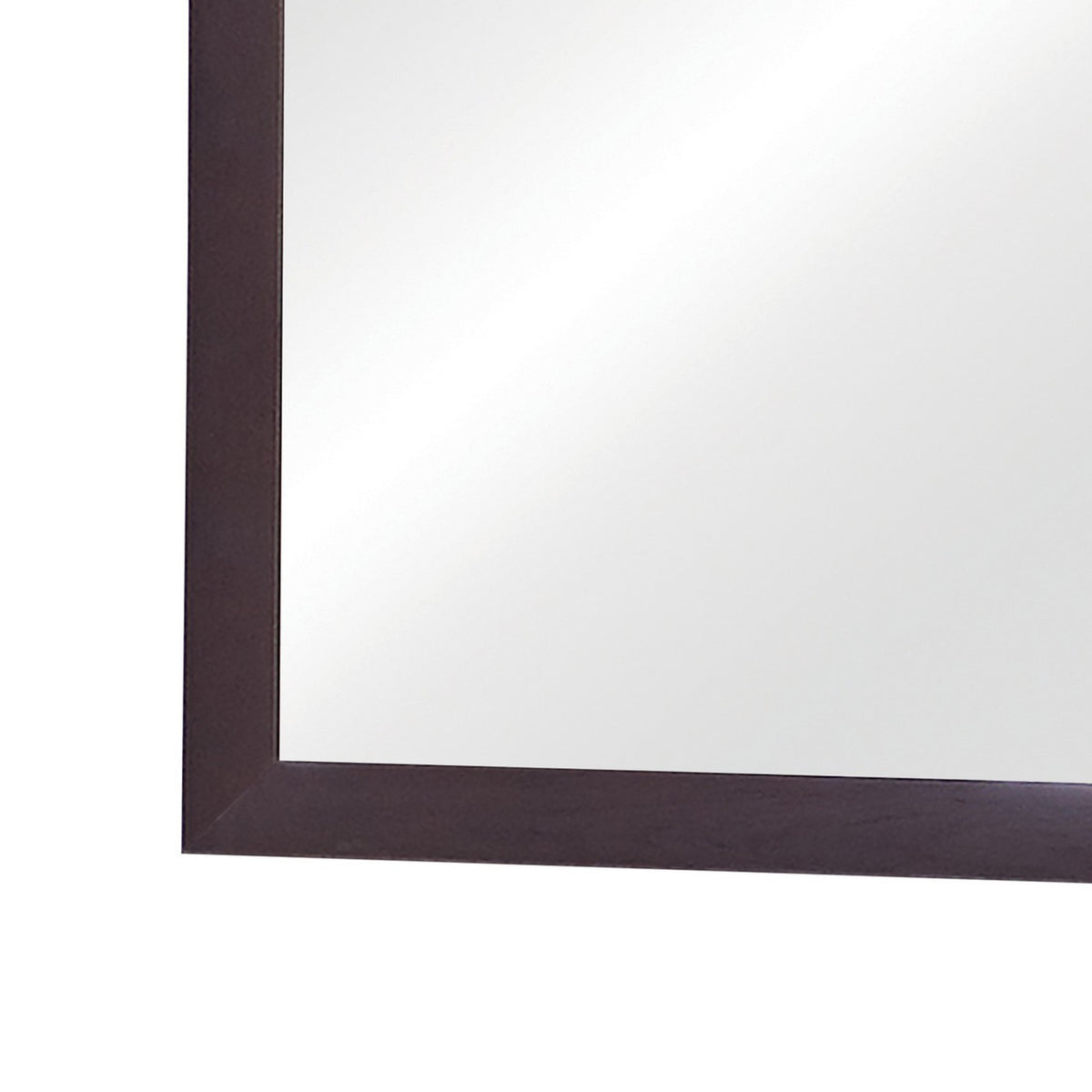 Mirror with Wooden Frame and Mounting Hardware, Espresso Brown  - BM242634