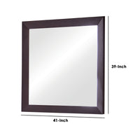 Mirror with Wooden Frame and Mounting Hardware, Espresso Brown  - BM242634