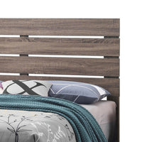 Queen Bed with Panel Headboard and Footboard, Brown  - BM242644