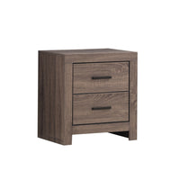 2 Drawer Nightstand with Metal Bar Pulls, Brown  - BM242646