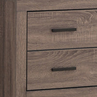 2 Drawer Nightstand with Metal Bar Pulls, Brown  - BM242646
