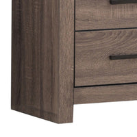 2 Drawer Nightstand with Metal Bar Pulls, Brown  - BM242646