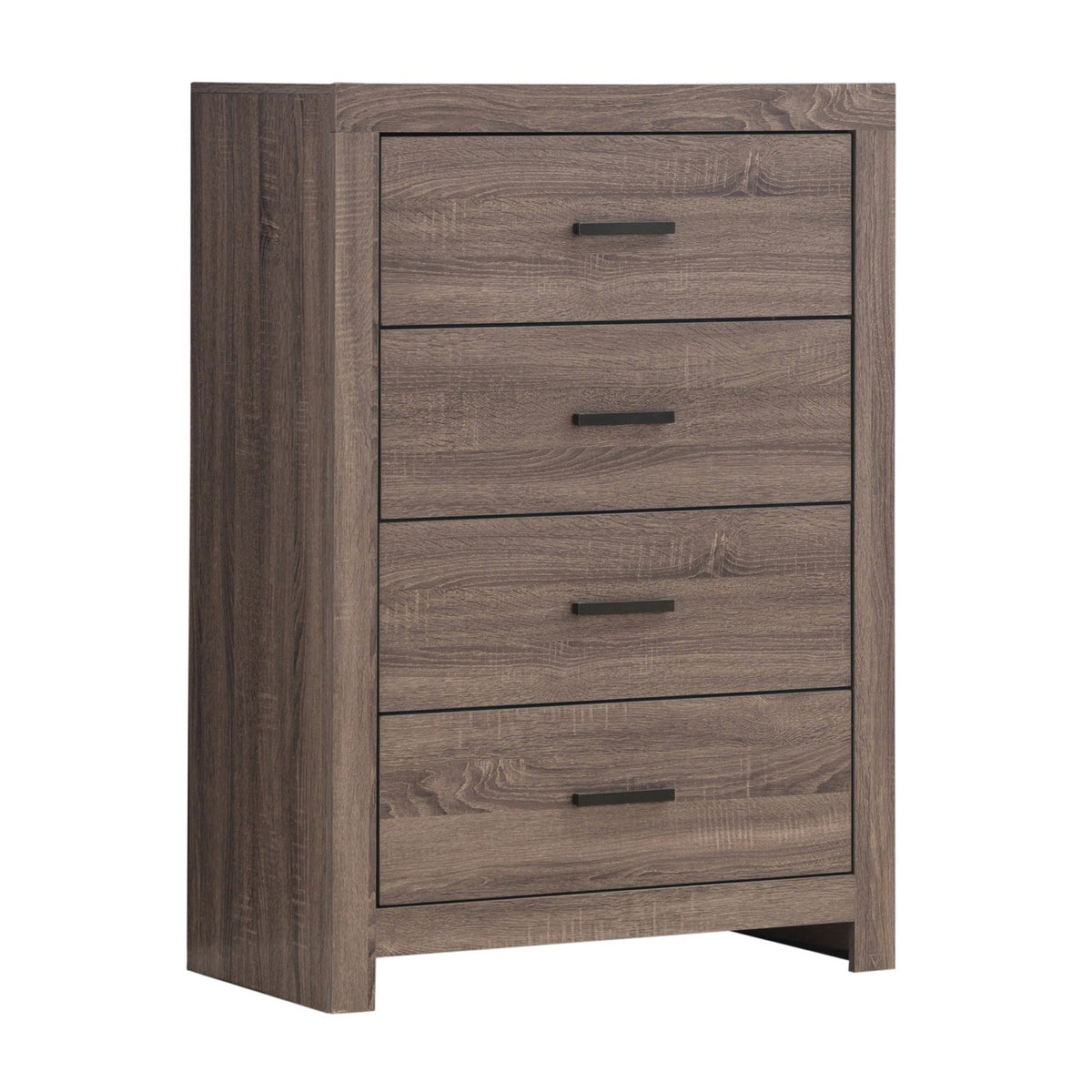 4 Drawer Chest with Metal Bar Pulls, Brown  - BM242649