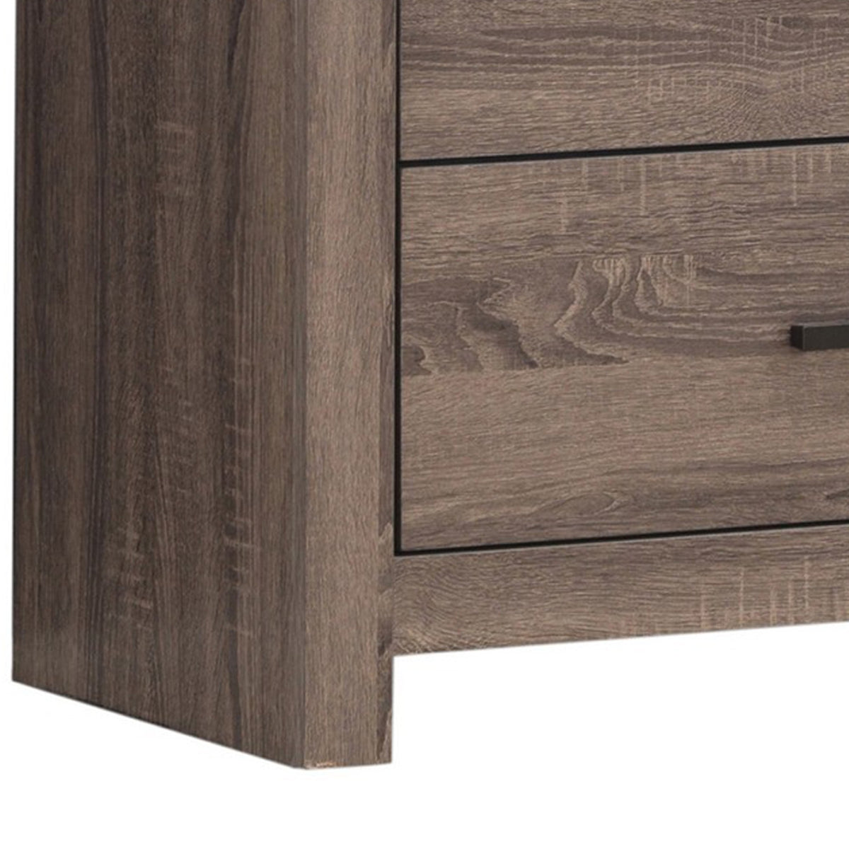 4 Drawer Chest with Metal Bar Pulls, Brown  - BM242649
