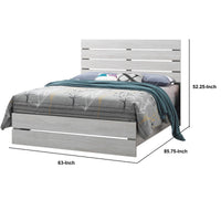 Queen Bed with Panel Headboard and Footboard, White  - BM242650