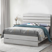 Queen Bed with Panel Headboard and Footboard, White  - BM242650