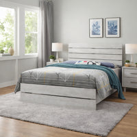 Queen Bed with Panel Headboard and Footboard, White  - BM242650