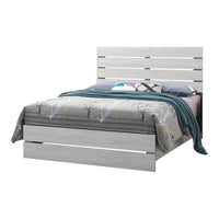 Eastern King Bed with Panel Headboard and Footboard, White  - BM242651
