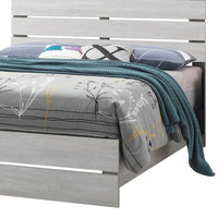 Eastern King Bed with Panel Headboard and Footboard, White  - BM242651