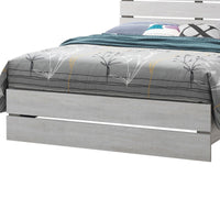 Eastern King Bed with Panel Headboard and Footboard, White  - BM242651