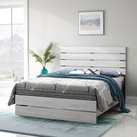 Eastern King Bed with Panel Headboard and Footboard, White  - BM242651