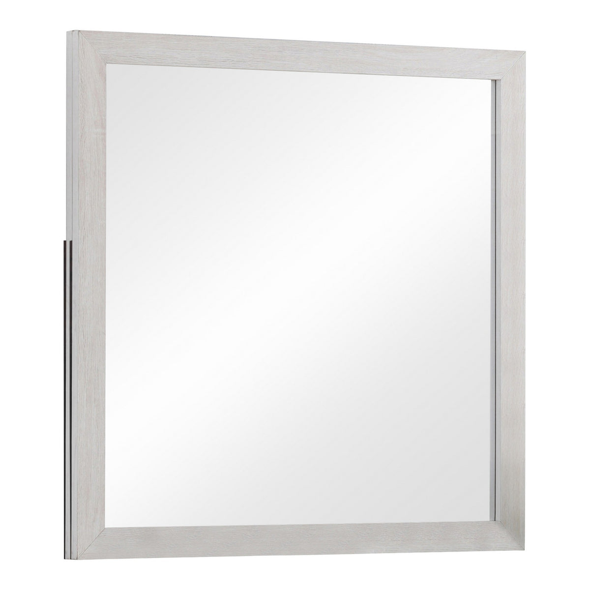 Mirror with Wooden Frame and Grain Details, White  - BM242654