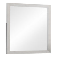 Mirror with Wooden Frame and Grain Details, White  - BM242654