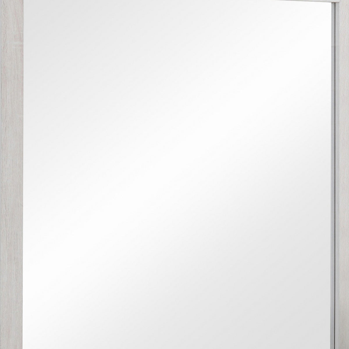 Mirror with Wooden Frame and Grain Details, White  - BM242654