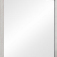 Mirror with Wooden Frame and Grain Details, White  - BM242654