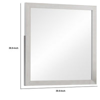 Mirror with Wooden Frame and Grain Details, White  - BM242654