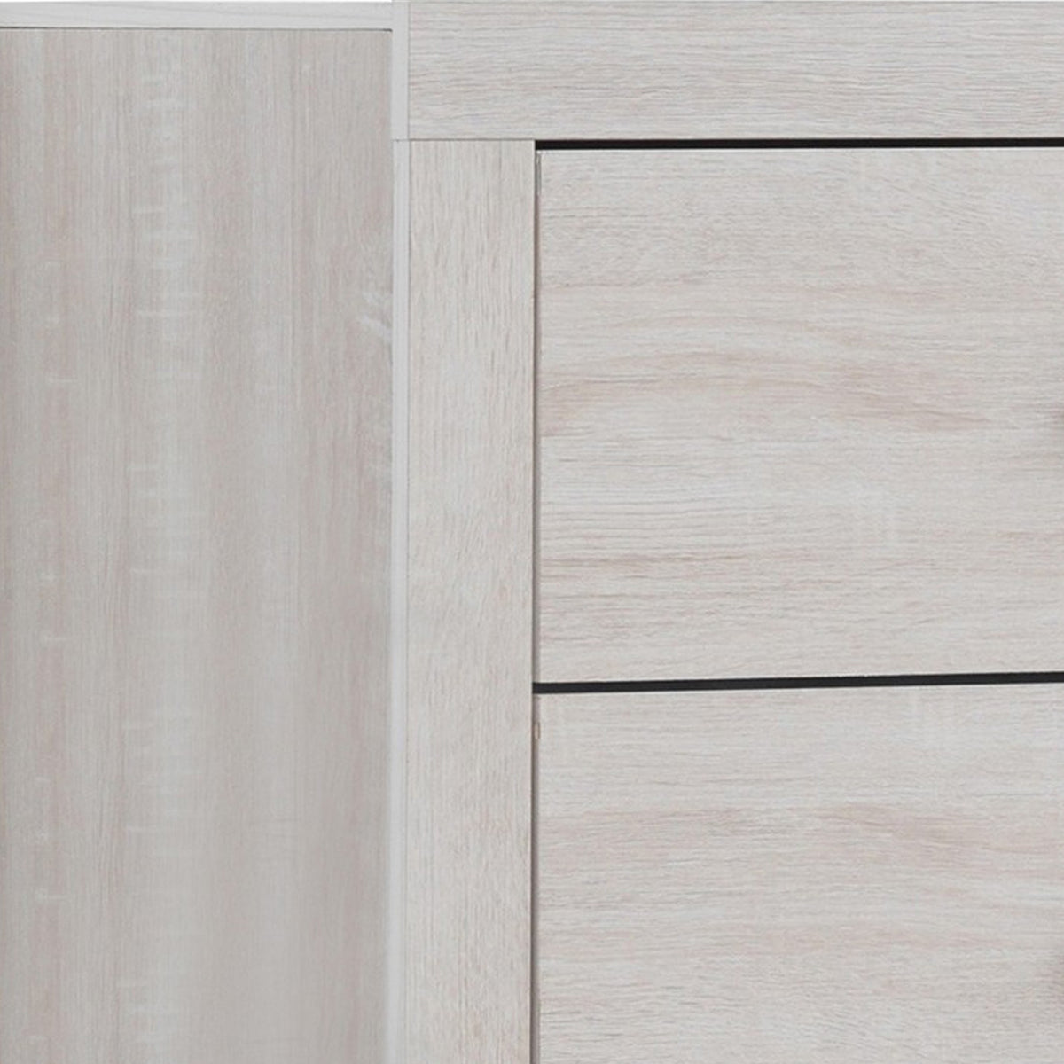 Chest with 5 Drawers and Metal Bar Pulls, White  - BM242655