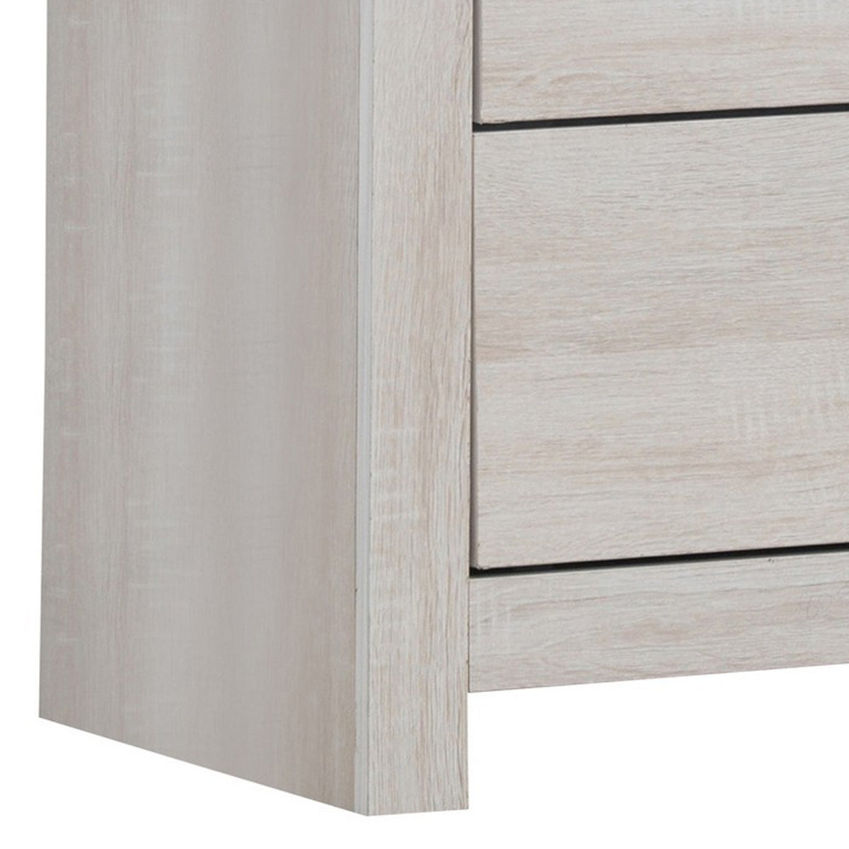 Chest with 5 Drawers and Metal Bar Pulls, White  - BM242655