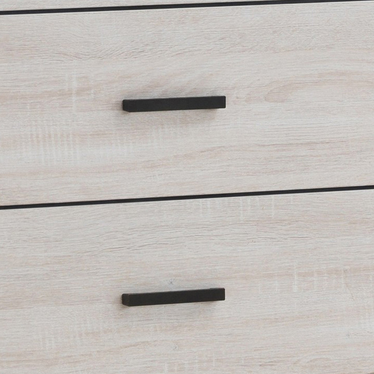 Chest with 5 Drawers and Metal Bar Pulls, White  - BM242655