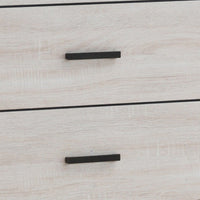 Chest with 5 Drawers and Metal Bar Pulls, White  - BM242655