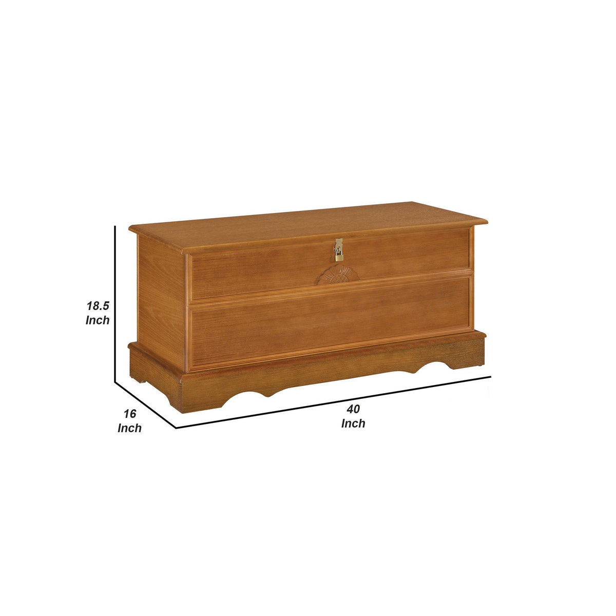 Chest with Molded Details and Lift Top Hidden Storage, Brown  - BM242722