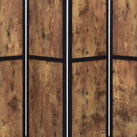 4 Panel Screen with Grain Details and Knots, Brown and Black  - BM242727