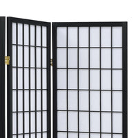 3 Panel Screen with Grid Design Wooden Frame, Black  - BM242730