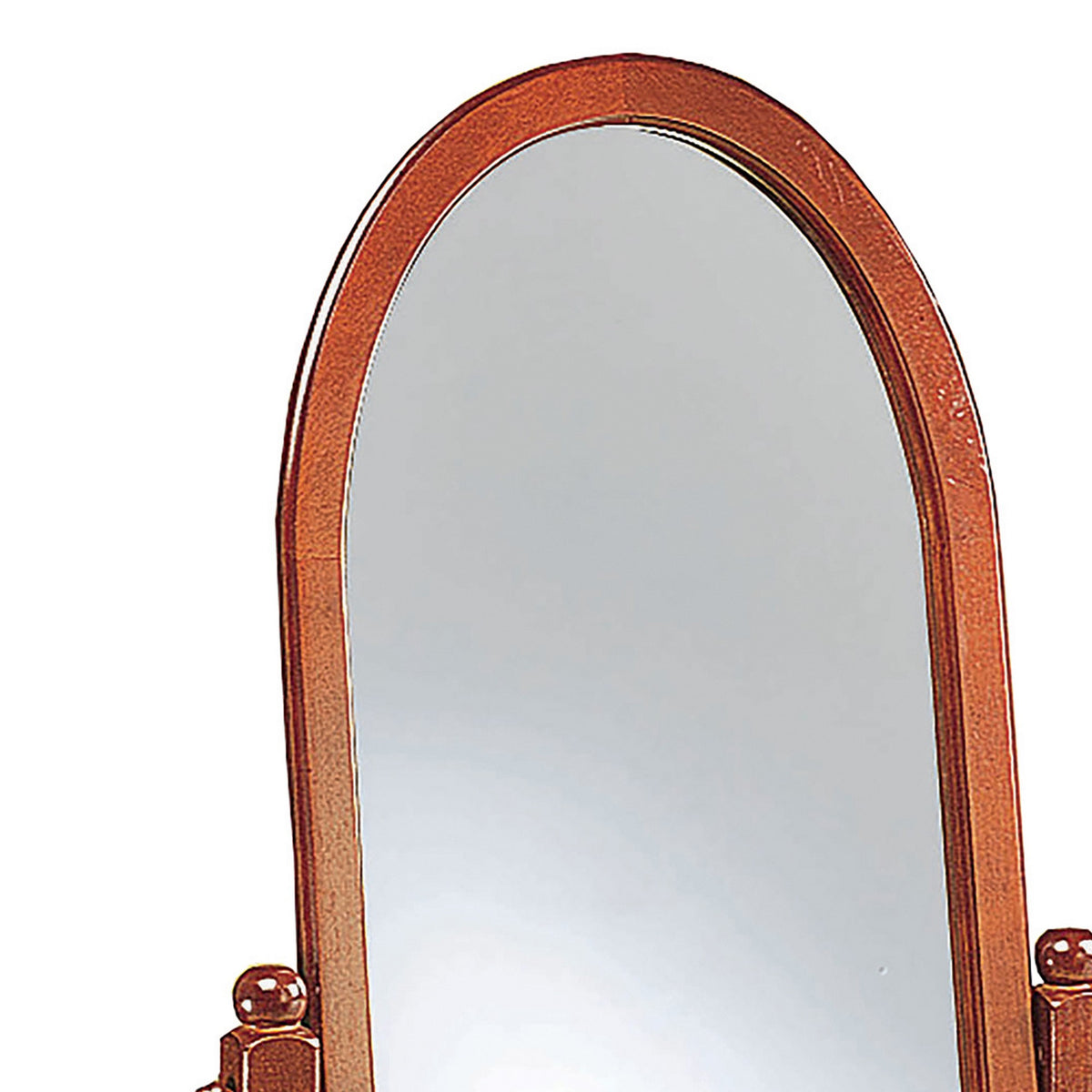 Standing Cheval Mirror with Oval Frame Turned Posts, Brown  - BM242736