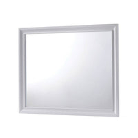 Wall Mirror with Molded Wooden Frame, White - BM245807