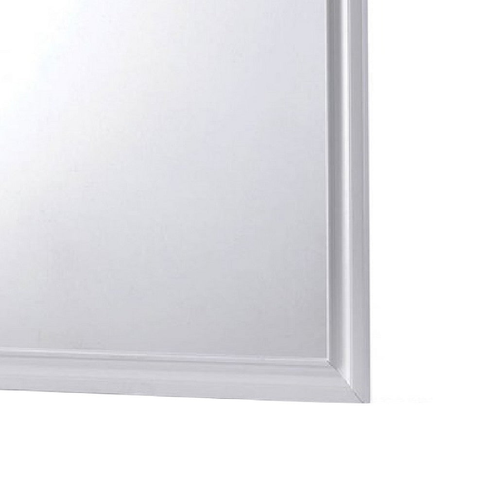 Wall Mirror with Molded Wooden Frame, White - BM245807
