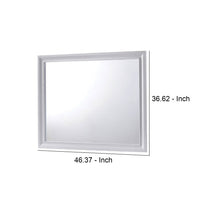 Wall Mirror with Molded Wooden Frame, White - BM245807