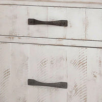 Nightstand with Plank Design 2 Drawers and USB Plugs, White and Brown - BM245814