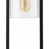 Table Lamp with Open Rectangular Metal Frame and Clear Shade, Black - BM245817