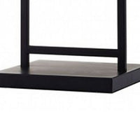 Table Lamp with Open Rectangular Metal Frame and Clear Shade, Black - BM245817