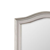 Curved Top Wooden Frame Mirror with Molded Details, Silver - BM245826