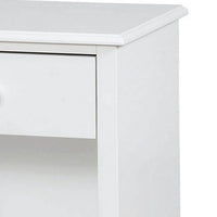 Nightstand with 1 Drawer and 1 Open Shelf, White - BM245830