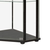Metal Curio Cabinet with 1 Door and 3 Glass Shelves, Black  - BM245890