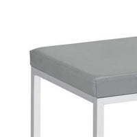 Vanity Stool with Leatherette Seat and Tubular Frame, Gray  - BM245891