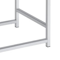 Vanity Stool with Leatherette Seat and Tubular Frame, Gray  - BM245891