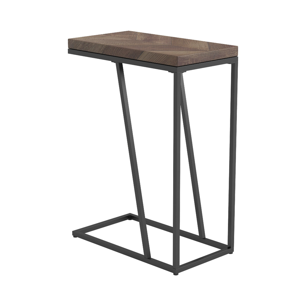 Accent Table with Chevron Pattern Top, Brown  - BM245917