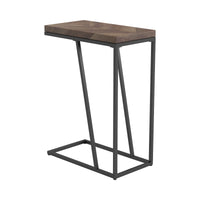 Accent Table with Chevron Pattern Top, Brown  - BM245917