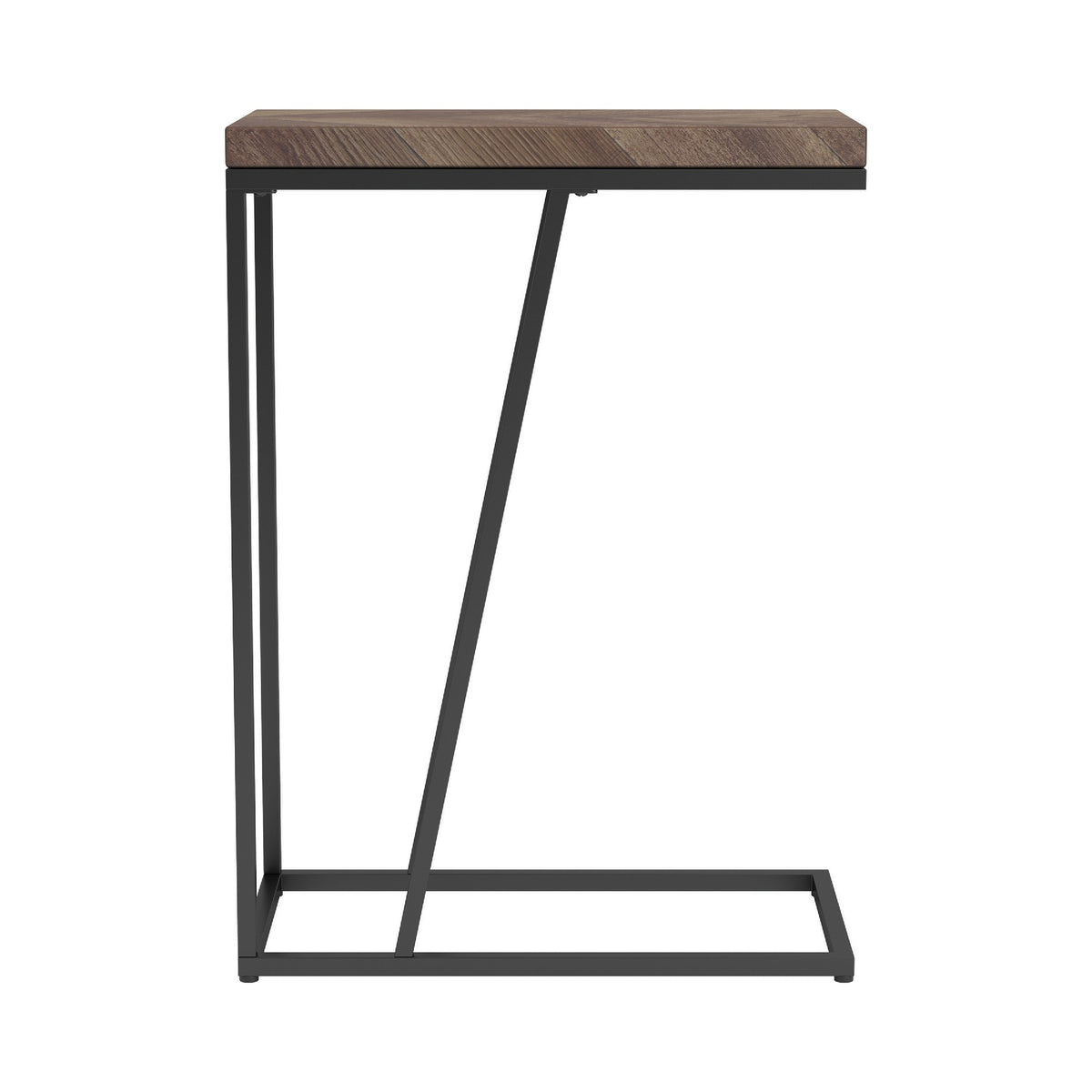 Accent Table with Chevron Pattern Top, Brown  - BM245917