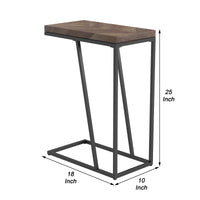 Accent Table with Chevron Pattern Top, Brown  - BM245917