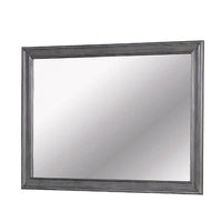Mirror with Wooden Frame with Molded Trim, Gray - BM245932