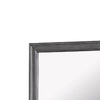 Mirror with Wooden Frame with Molded Trim, Gray - BM245932