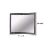 Mirror with Wooden Frame with Molded Trim, Gray - BM245932