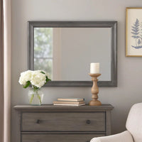 Mirror with Wooden Frame with Molded Trim, Gray - BM245932