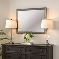 Mirror with Wooden Frame with Molded Trim, Gray - BM245932