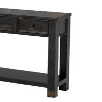 Sofa Table with 4 Drawers and Thick Block Legs, Antique Black - BM245938