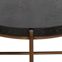 Sylvie Brushed Oak and Metal Round Coffee Table - BM246007